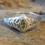 Unique rounded profile silver ring made during an Art Clay Silver creative workshop